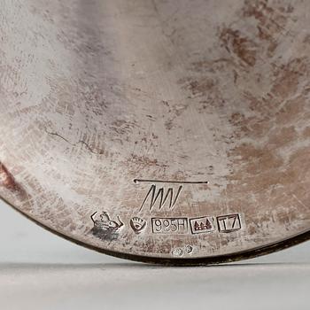 LJUSSTAKE. Sterling silver. Tapio Wirkkala, Kultakeskus Tavastehus, Finland 1972. Vikt ca 97 gram.