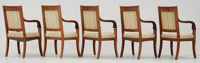 SALONGSGRUPP, 6 delar, Empirestil, omkr sekelskiftet 1900.