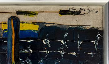 JÖRGEN FOGELQUIST, a signed oil and collage on canvas.