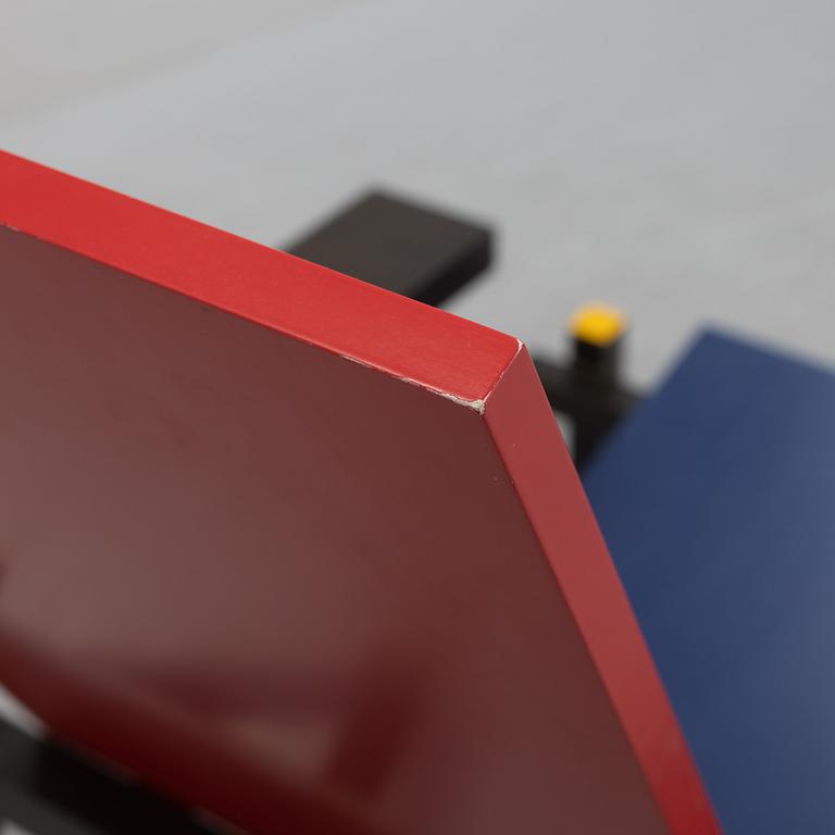 Gerrit Rietveld, armchair, "Red and blue chair", Cassina numbered 4848.
