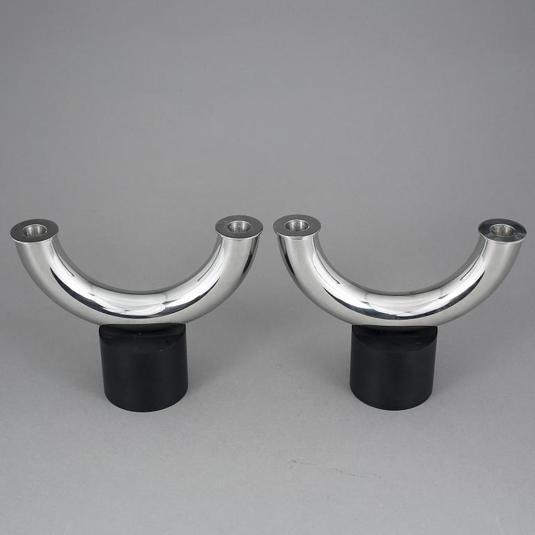 LJUSSTAKAR, ett par, stål, Georg Jensen, Danmark.