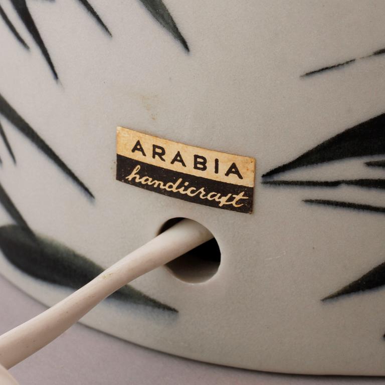 A stoneware table lamp by Gunvor Olin-Gröpnquist, Arabia, from the latter half of the 20th century.
