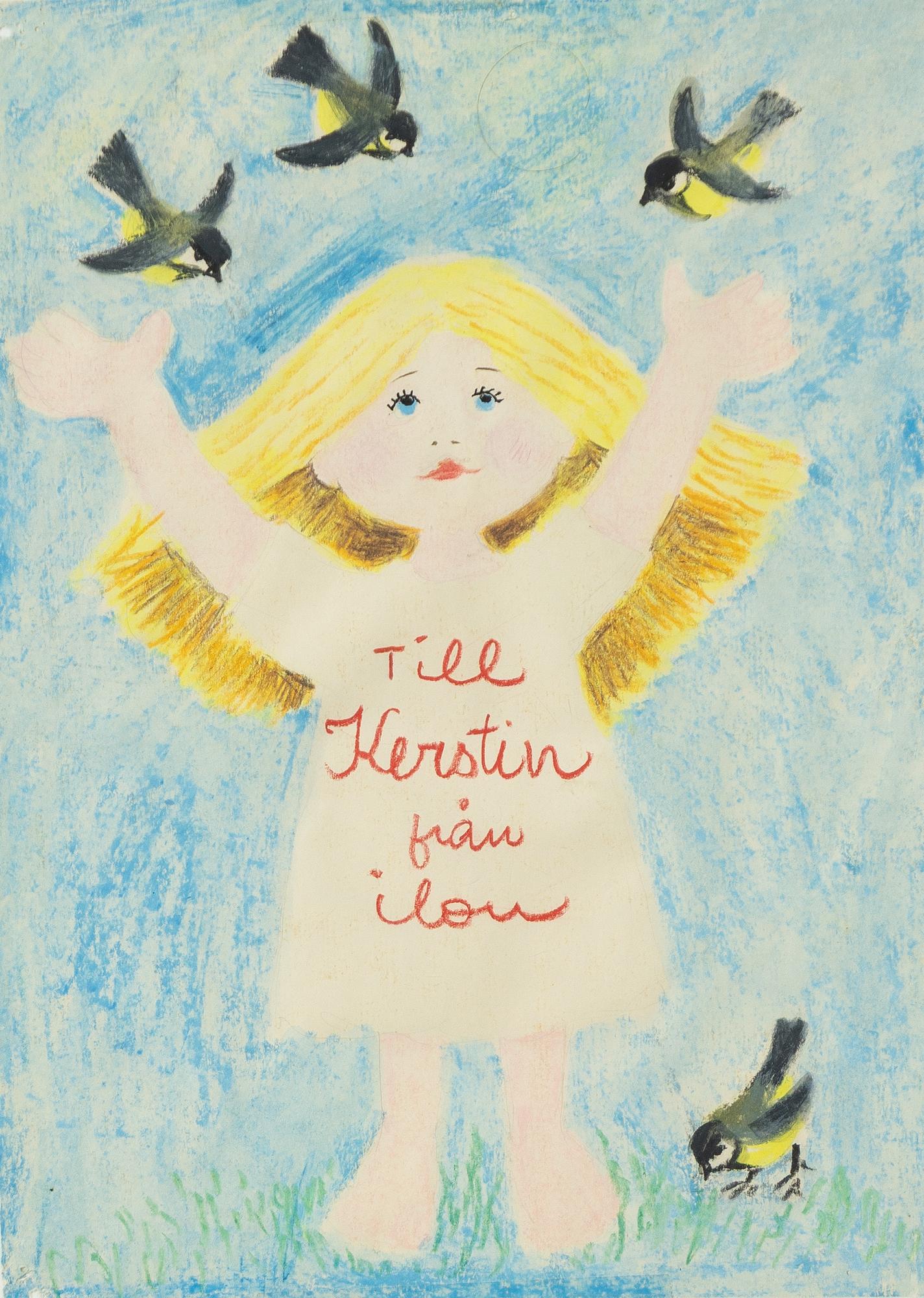 Ilon Wikland, Girl and passerines.