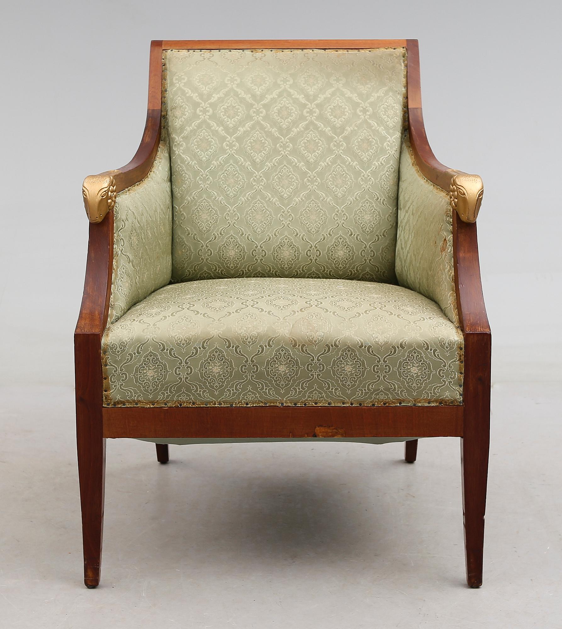 FÅTÖLJ, empirestil, 1900-talets första hälft.