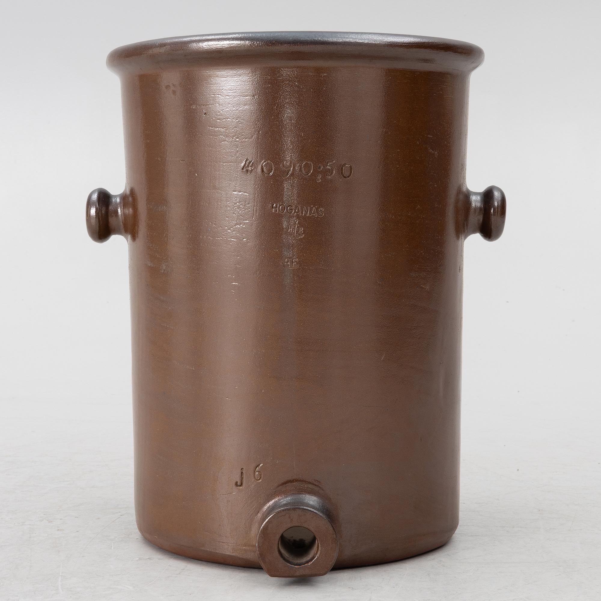 A saltglazed stoneware keg, Höganäsbolaget, Sweden,