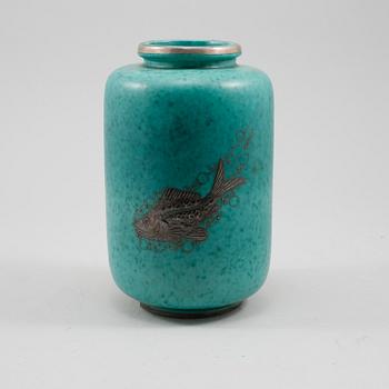 VAS, stengods, "Argenta", Gustavsberg, 1900-talets mitt.