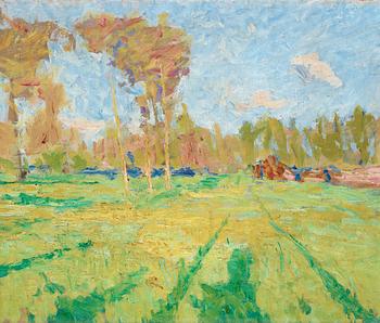 85A. Carl Trägårdh, Landscape with poplars.