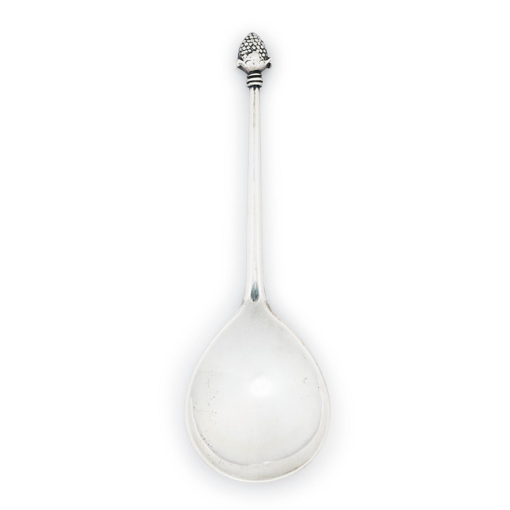 Sked, silver, möjligen Skandinavien, 1700-tal, otydlig mästarstämpel.