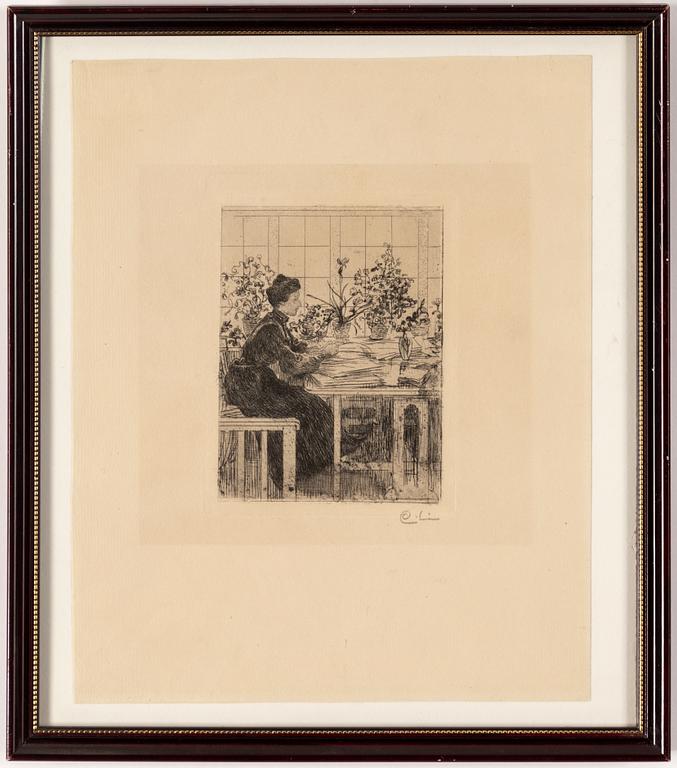 CARL LARSSON, etching, 1908, signed in pencil.