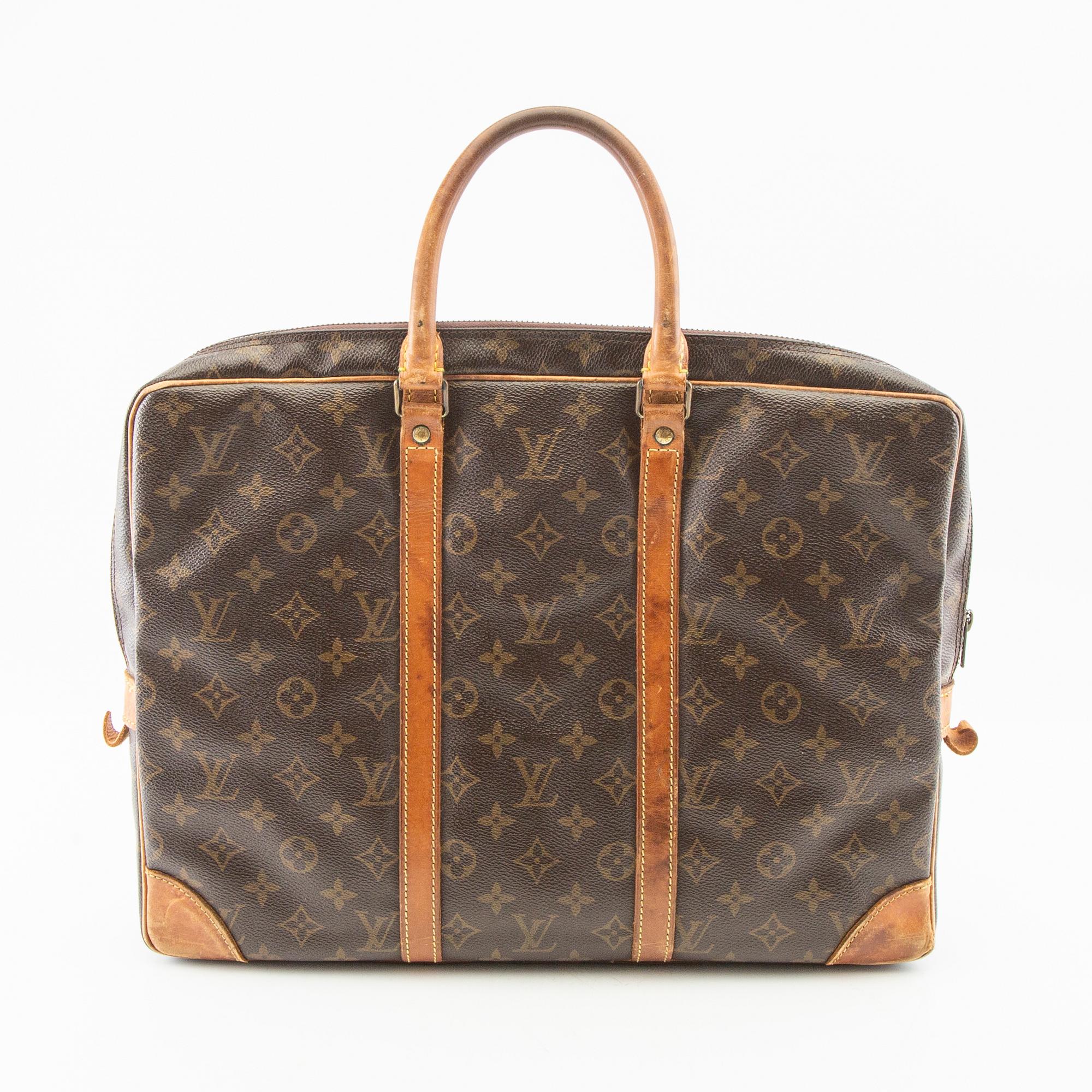 Louis Vuitton, "Porte-Documents Voyage", briefcase, box and dustbag.