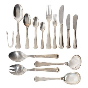 A 113 piece silver cutlery service, 'Gammel dansk' model by Chor, Denmark.