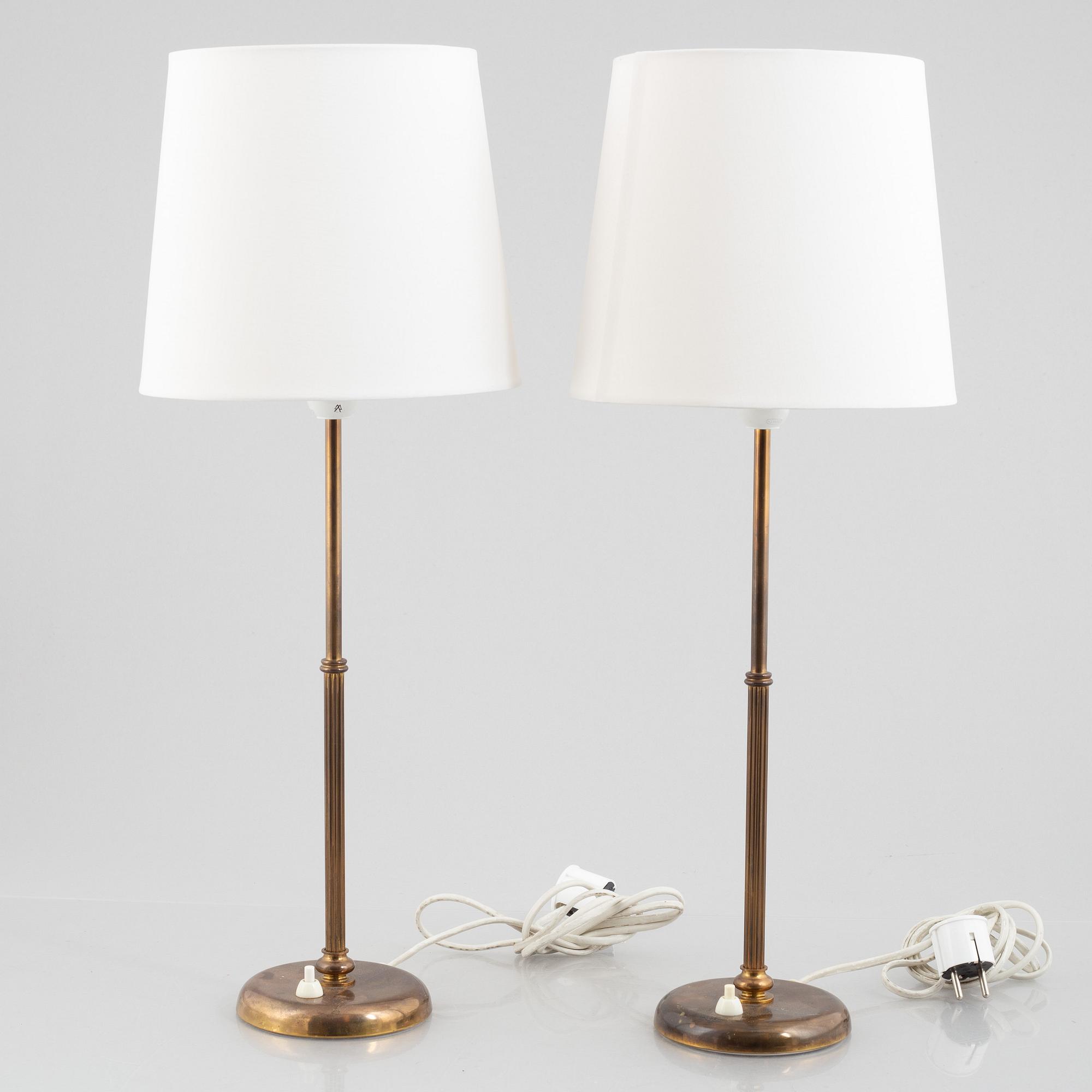 Harald Notini, table lamps, a pair, model "15683", Arvid Böhlmarks Lamp Factory.