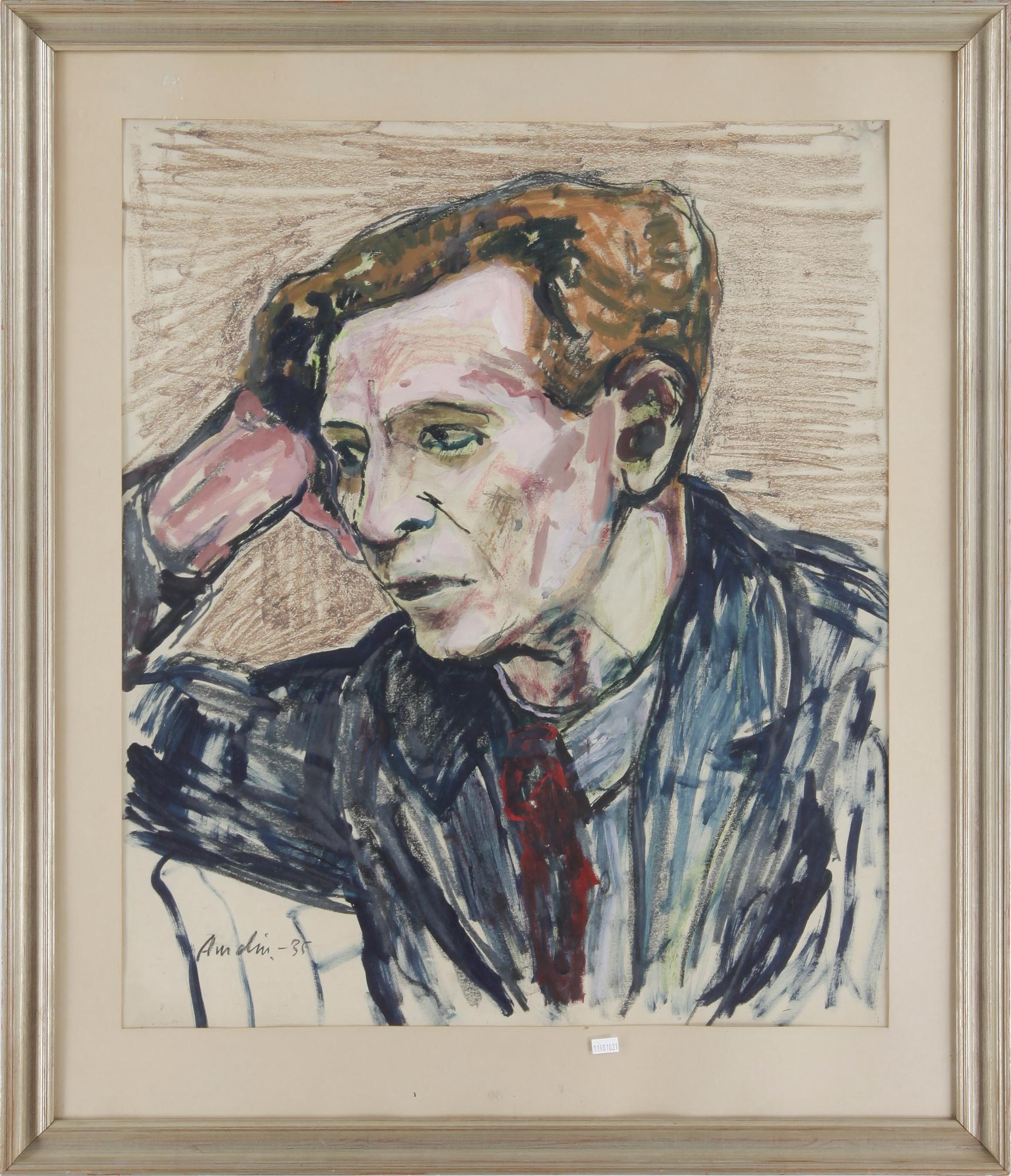 ALBIN AMELIN, blandteknik, signerad och daterad -35.