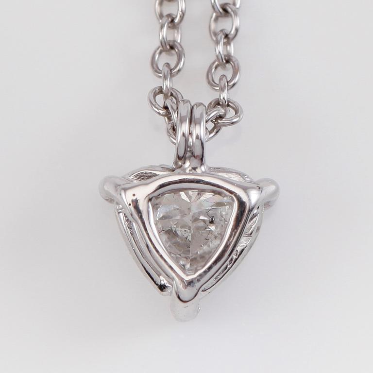 HÄNGE MED KEDJA, 18K vitguld, hjärtslipad diamant ca 0.72 ct.