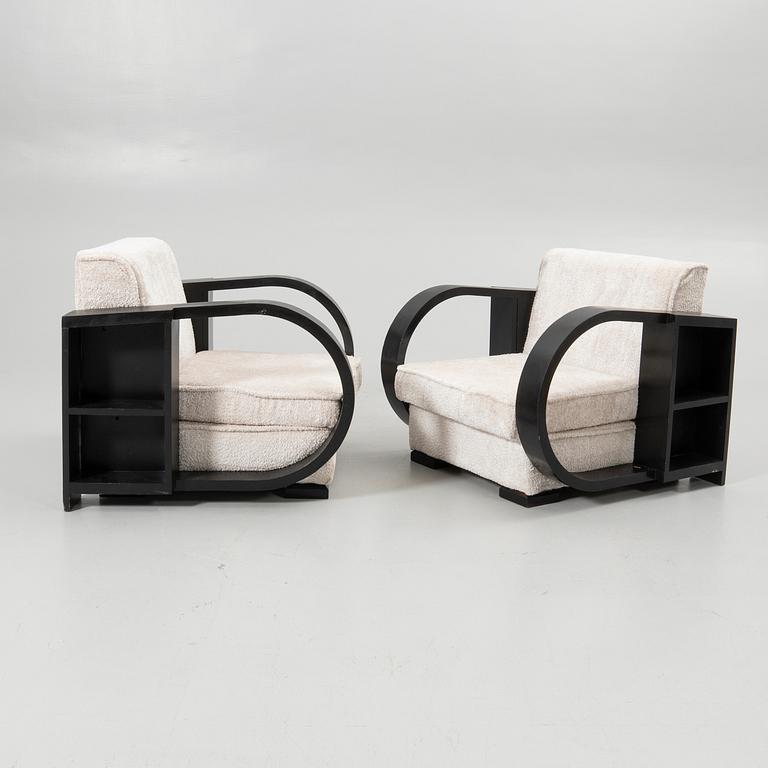 Armchairs, a pair, Art Deco style, 20th century.