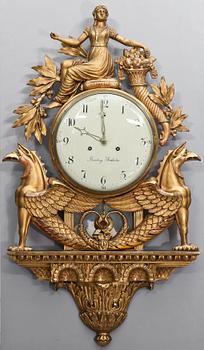VÄGGPENDYL, Empire, Per Henrik Beurling (verksam 1783 - 1806), Stockholm, 1800-talets början.