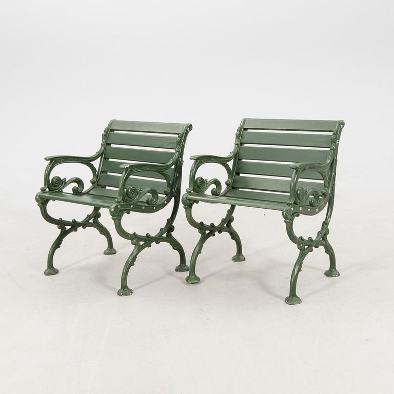 Garden set, 4 pieces, Tuve Bruk, first half of the 20th century.