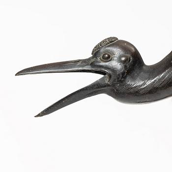 Fågel/rökelsekar, brons. Japan, Meiji (1868-1912).