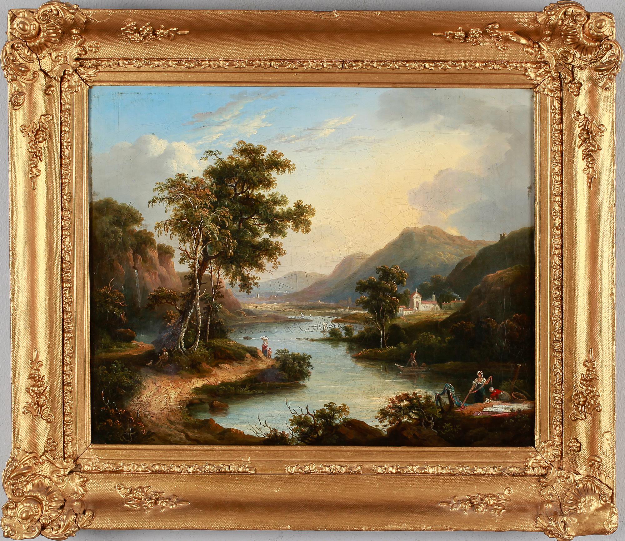 OKÄND KONSTNÄR, olja på duk, osignerad, 1800-tal.