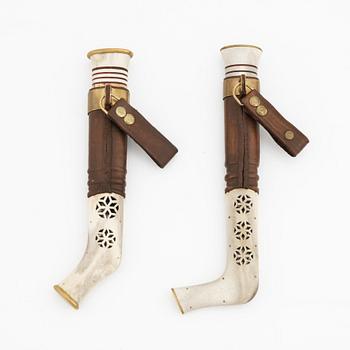 Two reindeer horn knives.