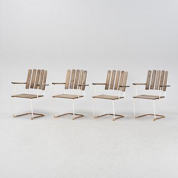 A set of four garden chairs, mid 20th Century.