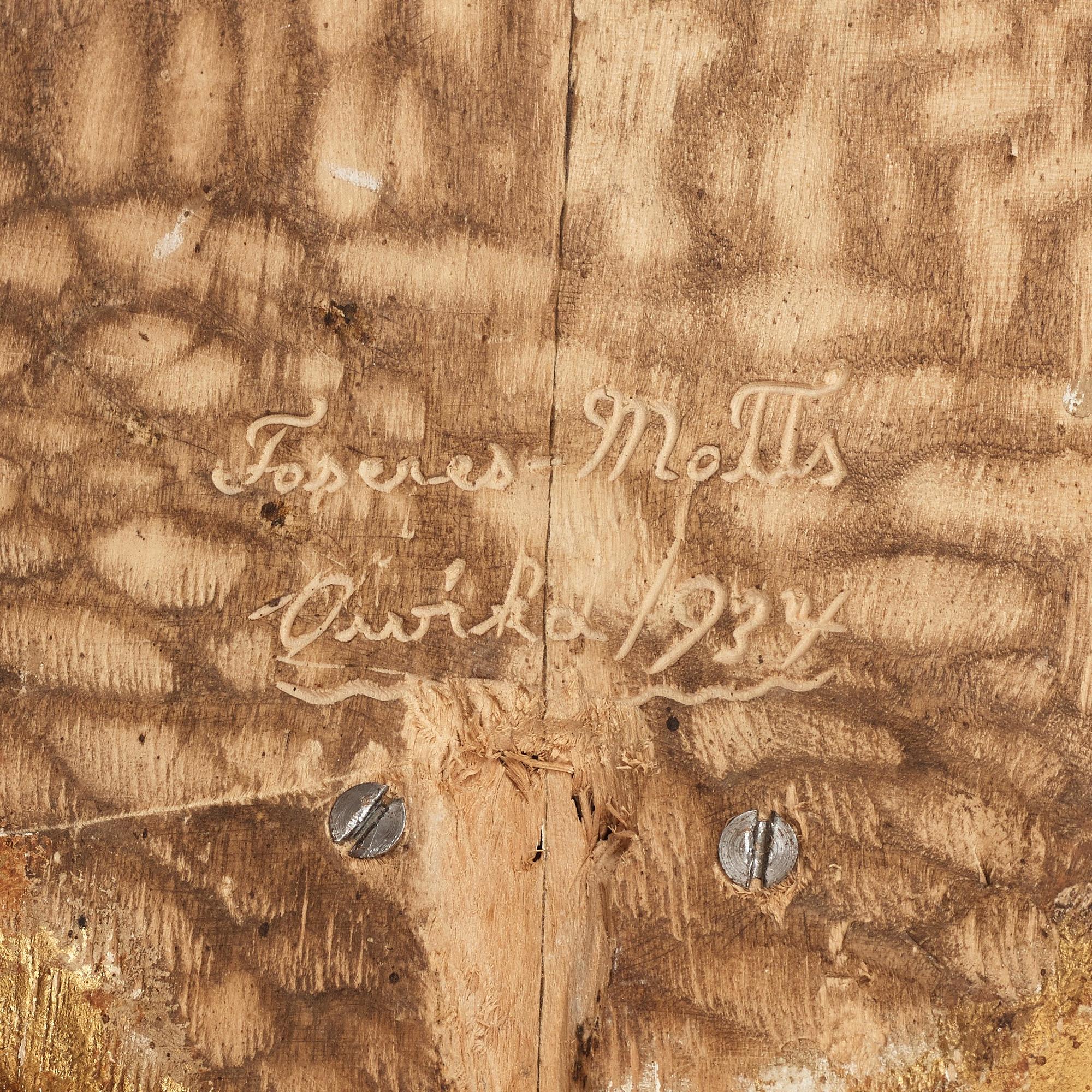 A pair of Matts Eriksson carved and gilt Swedish Grace wall scones, Arvika Sweden.