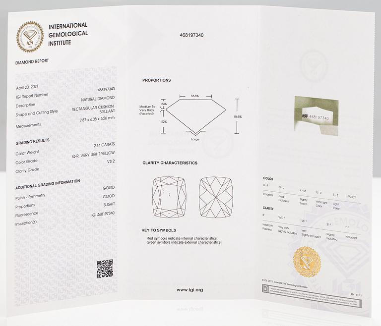 Örhängen, 18K guld, diamanter ca 4.32 ct tot. Med IGI-certifkat.