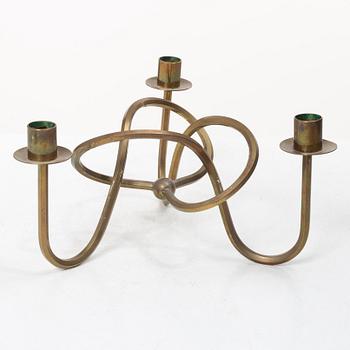 Josef Frank, 'Vänskapsknuten' brass candelabrum, Svenskt Tenn.