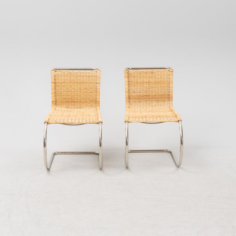 Ludwig Mies van der Rohe, a pair of tubular steel 'MR10' chairs, Tecta.