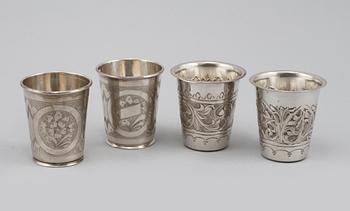 PARTI SILVER, 14 delar, delvis Sverige och England, 1800- och 1900-tal, total vikt ca 611 g.