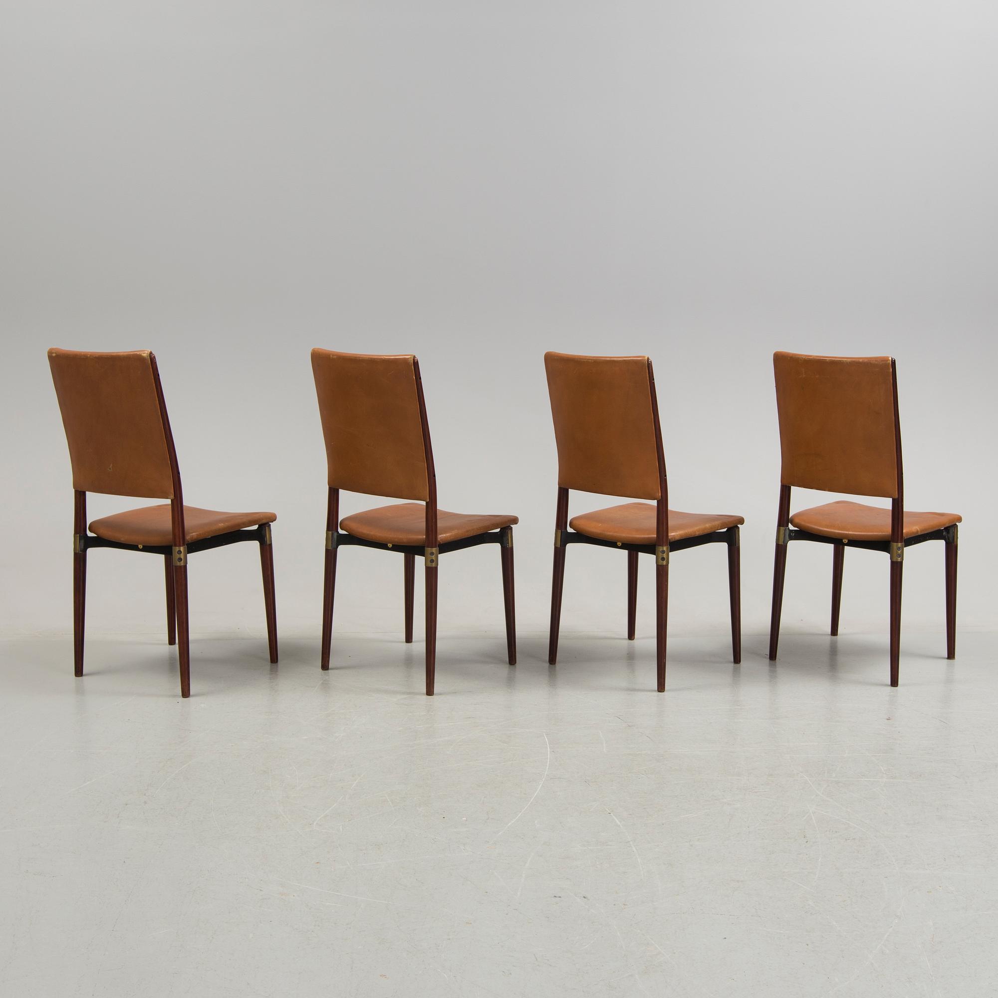 A set of four chairs by Osvaldo Borsani, Tecno, Italy.
