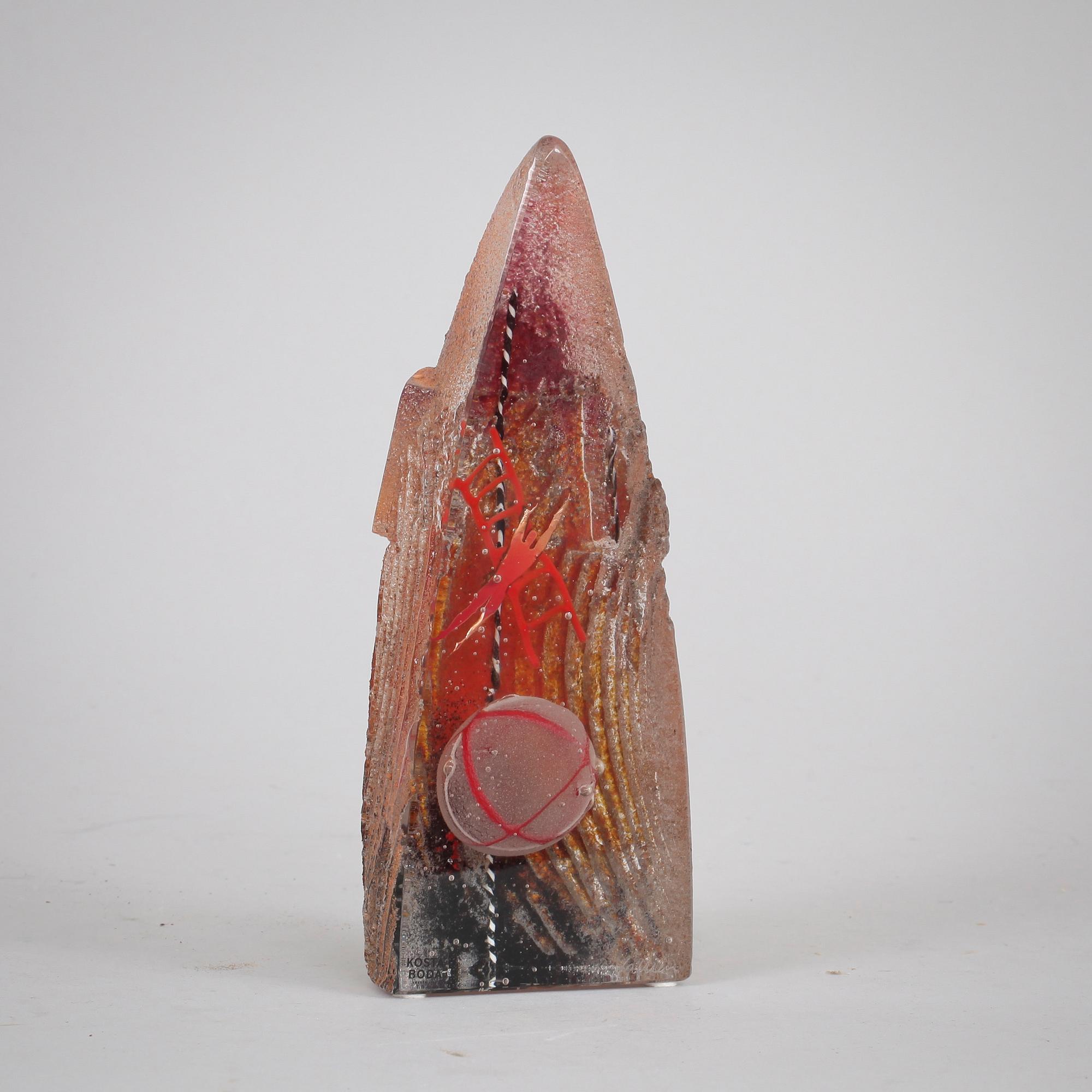 BERTIL VALLIEN, skulptur glas. 34/99 Kosta Boda, otydl dat.