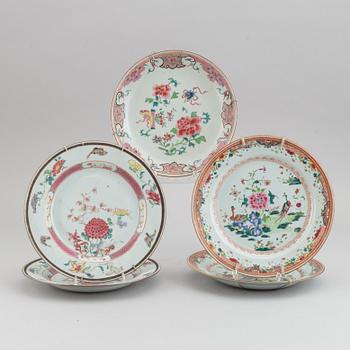 A set of five odd famille rose dishes, Qing dynasty, Qianlong (1736-95).