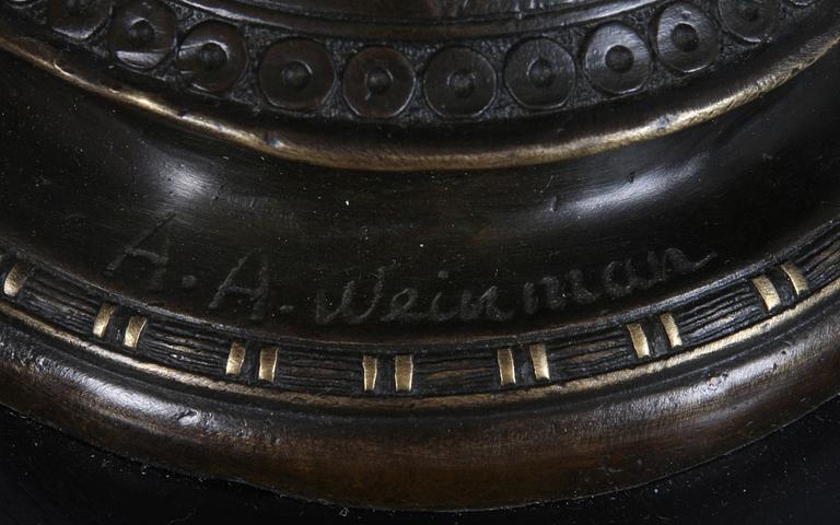 SKULPTUR, brons, märkt "A.A. Weinman". 1900-tal.