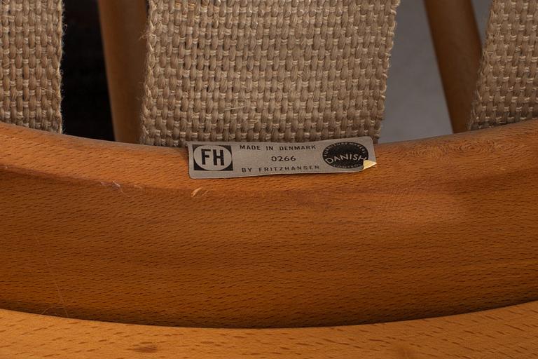 FÅTÖLJER, 3 st, "Tremme", Börge Mogensen, Fritz Hansen, Danmark. 1900-talets andra hälft.