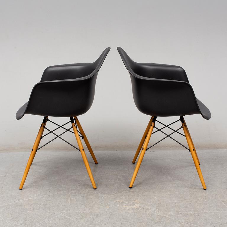 CHARLES & RAY EAMES, a pair of 'DAW' armchairs, Vitra, 2017.