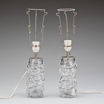 BORDSLAMPOR, glas, Reijmyre. 1960-tal.