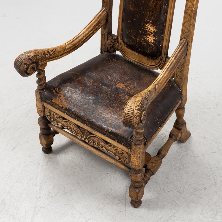 A late Baroque armchair, 18th century.