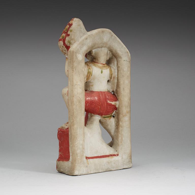 An alabaster sculpture of Hanuman, India, 19th Century.