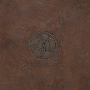 RÖKELSEKAR med LOCK, brons. Japan, Meiji (1868-1912).