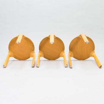 ALVAR AALTO, A set of three 'X600' stools for Artek, late 1990s.