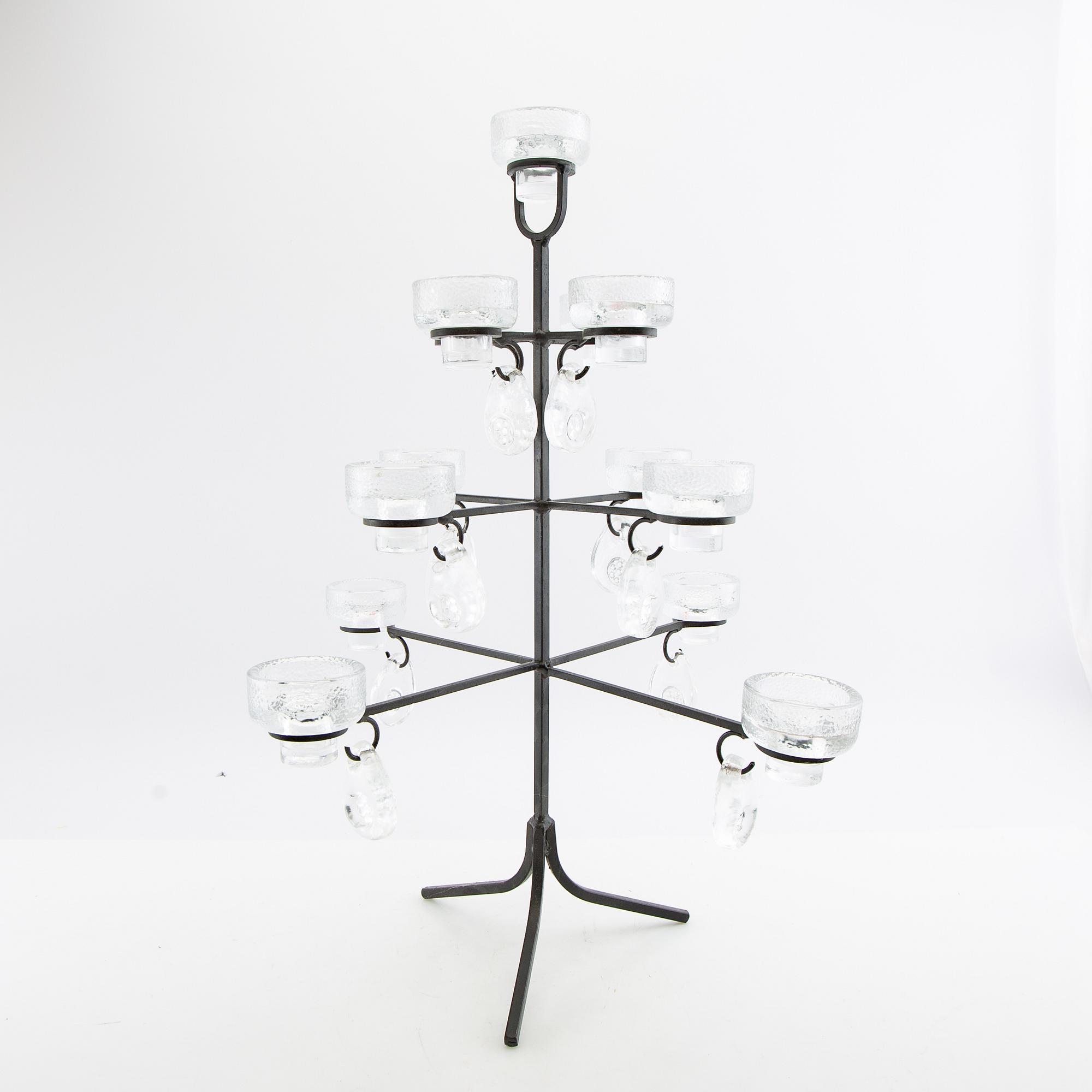 Kandelaber smide och gjutet glas 1900-talets andra hälft.