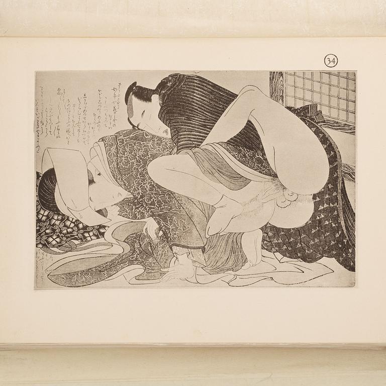 "Japanische Erotik - Sechsunddreissig Holzschnitte von Moronobu, Harunobo, Utamaro. R. Piper & Co. Verlag, München. 1907.