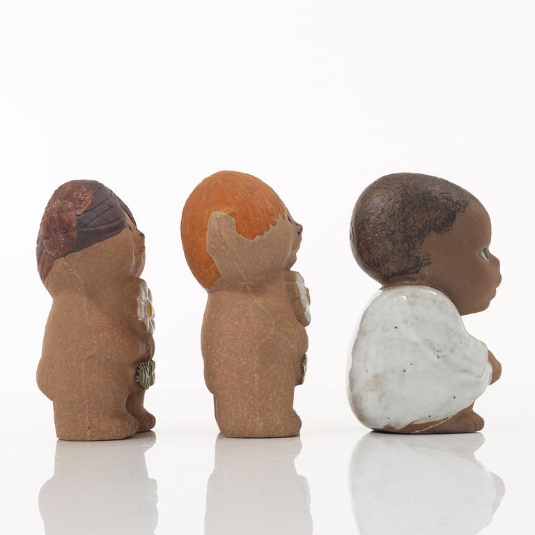 Lisa Larson, figuriner, 3 st, stengods, Gustavsberg.