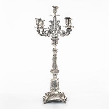 Candelabrum, silver, Isaac (Icek) Ehrlich, Warsaw, circa 1900.
