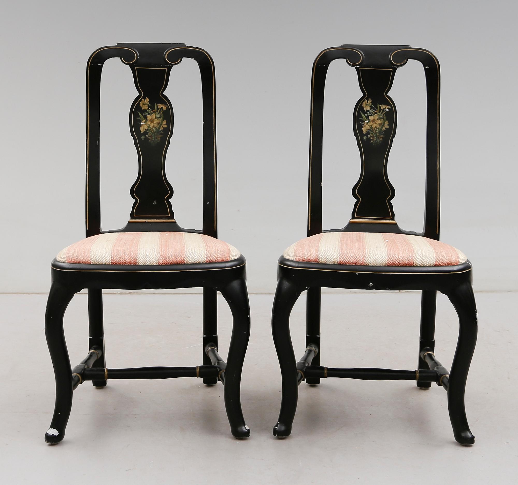 STOLAR, 1 par, senbarock, 1700-tal.