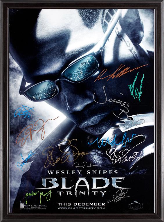 FILMAFFISCH, "Blade", 12 st egenhändiga autografer.