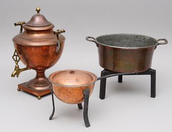 PARTI KOPPAR, 3 delar, 1800/1900-tal.