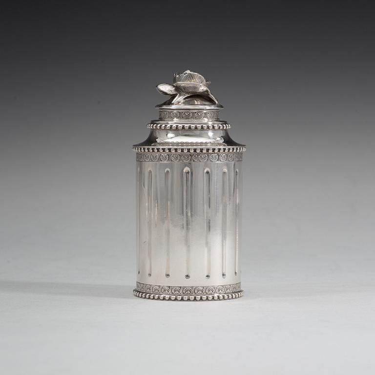 A Swedish 18th century silver tea-caddy, marks of Petter Eneroth, Stockholm possibly 1783.