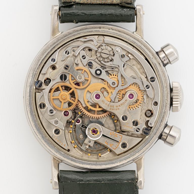 Ulysse Nardin, Locle Suisse, chronograph, "François Borgel Case", ca 1945.